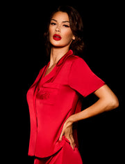 Harper Red Short Sleeve Top