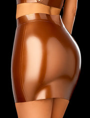 Latex 2.0 Bronze Mini Skirt