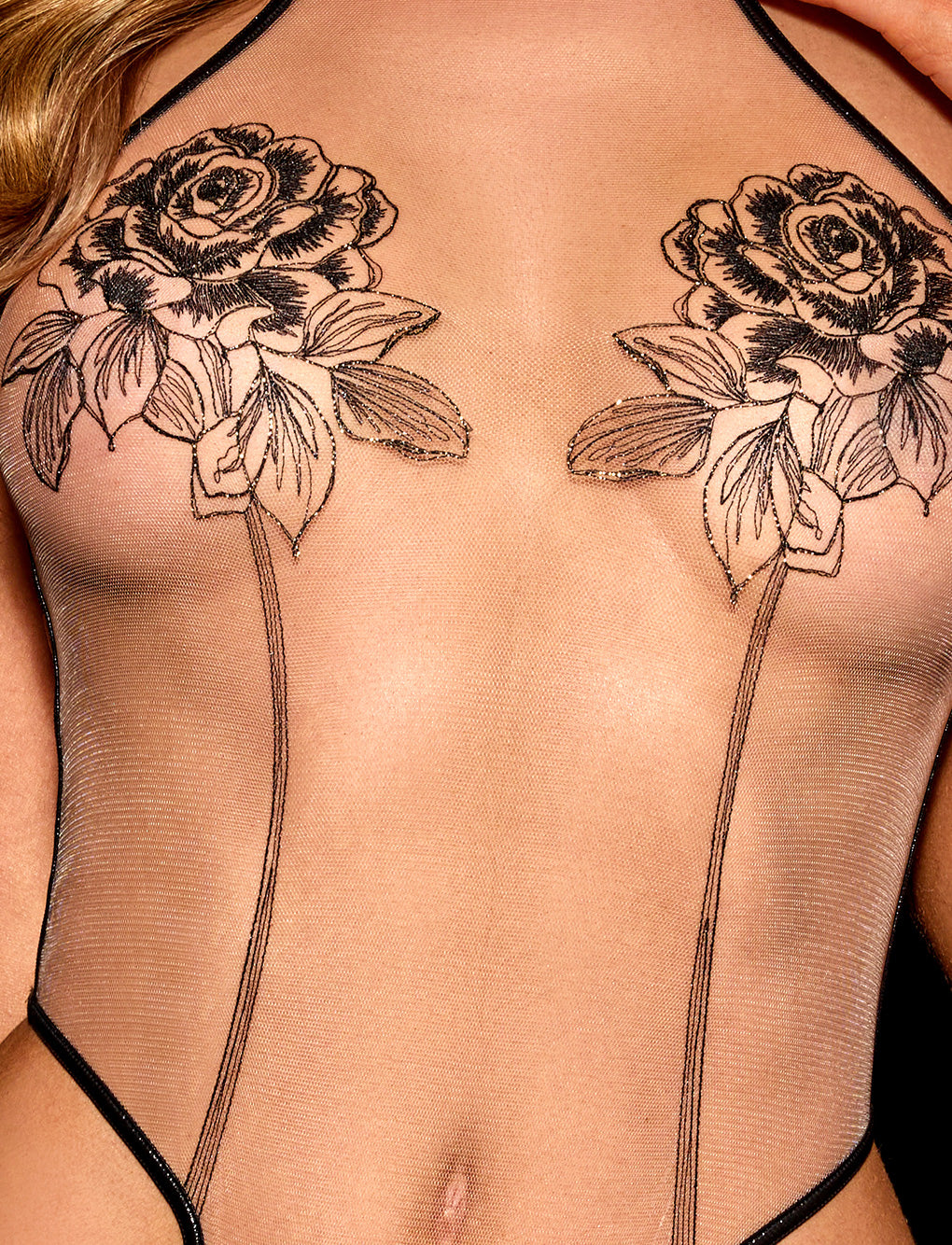 Rosa Black Bodysuit