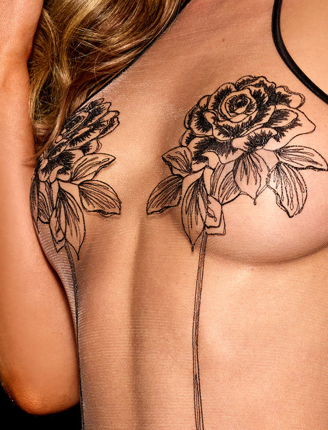 Rosa Black Bodysuit