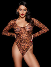 Selena Leopard Long Sleeve Bodysuit