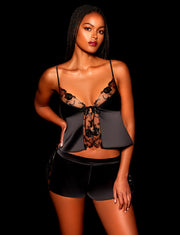 Whitney Black Tie Front Cami