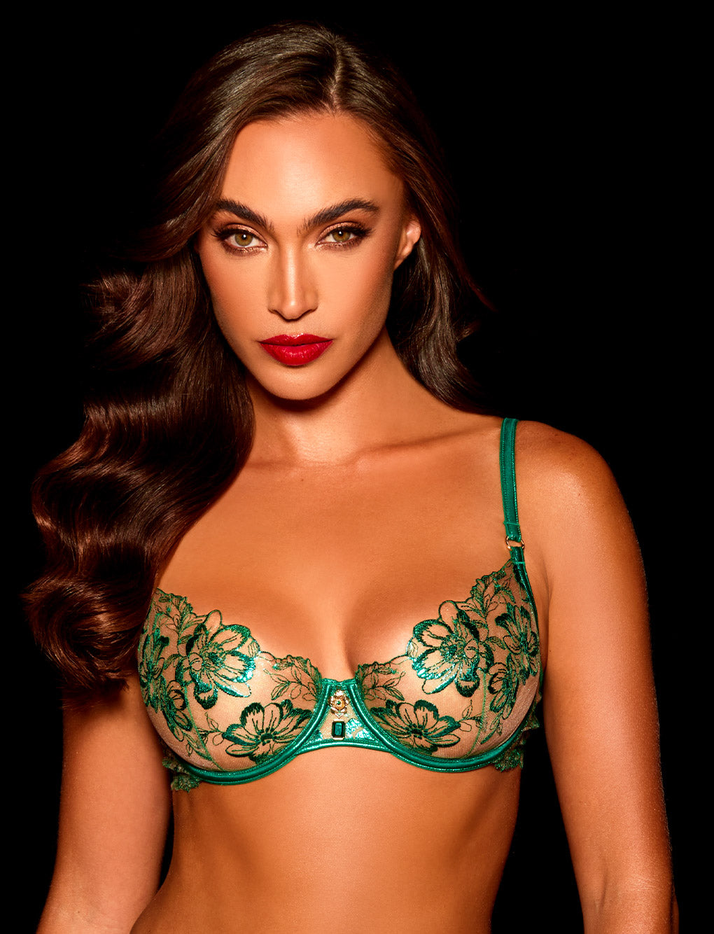 Willow Emerald 3 Piece Lingerie Set